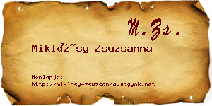 Miklósy Zsuzsanna névjegykártya